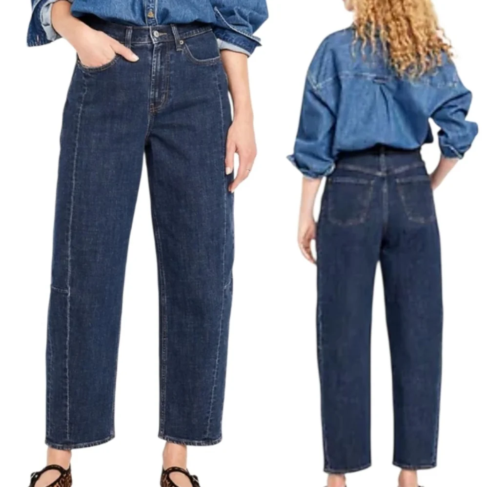 Barrel Ankle Jeans High Rise Old Navy - Picture 1 of 10